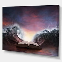 Designart - Bible and two large waves