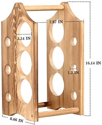 NEX™ 16" Rustic Countertop 6-Bottle Wood Wine Rack