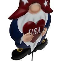 27.5" USA Patriotic Gnome Garden Stake Set