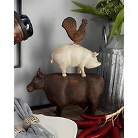 14" Brown Farmhouse Animal Sculpture