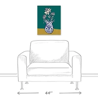 Beige Floral Chinese Vase 16" x 20" Canvas Wall Art