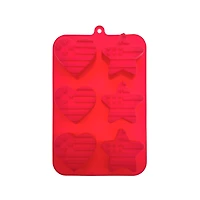 Red, White & Blue Flag Heart & Star Silicone Treat Mold by Celebrate It®