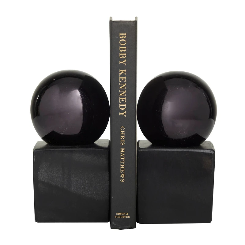 CosmoLiving by Cosmopolitan 7" Marble Orb Bookend Set