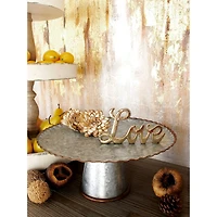 Gray Metal Farmhouse Cake Stand Set