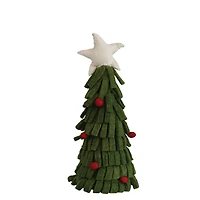Hello Honey® 11.5" Handmade Wool Felt Tree with Star & Pom Poms