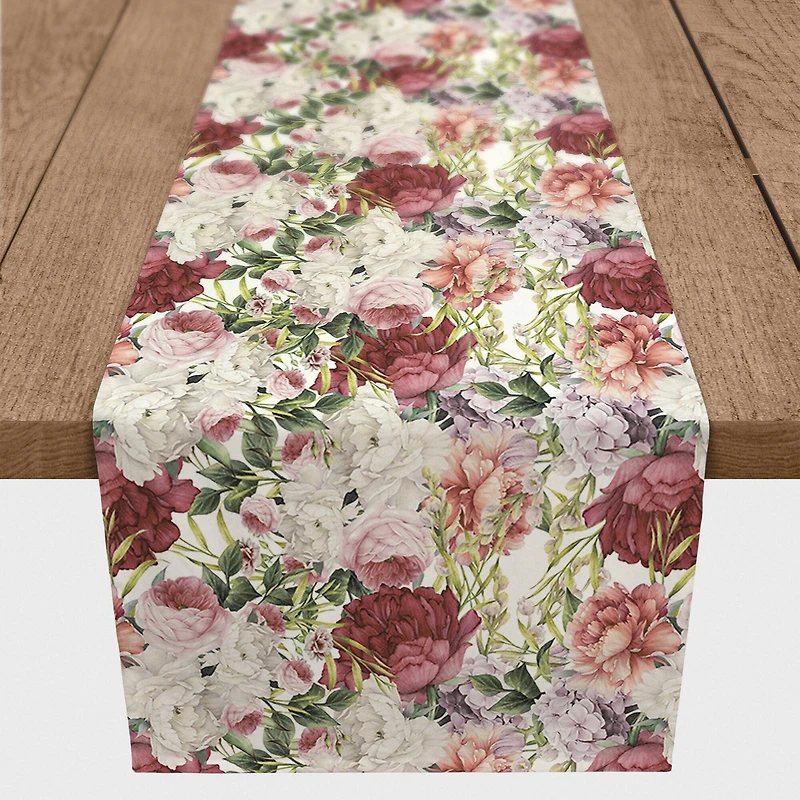 Traditional Florals Outdoor Table Runner