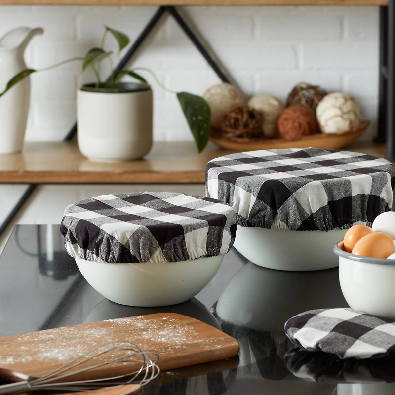 DII® Assorted Buffalo Check Woven Dish Cover Set