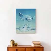 Sea Turtles Swimming 16" x 20" Canvas Wall Art