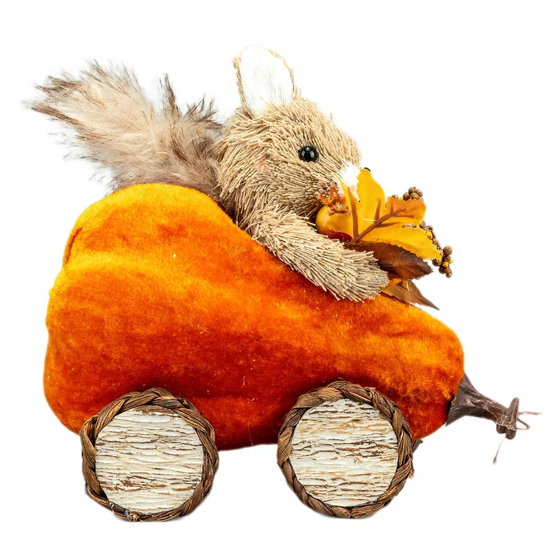7" Squirrel in Pumpkin Car Natural Décor by Ashland®