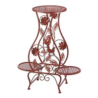 26.5'' Red Rooster Hourglass Triple Plant Stand