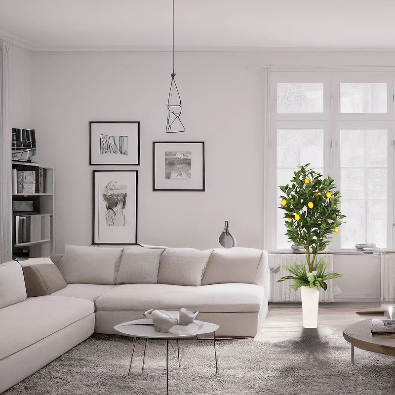 6ft. Artificial Lemon Tree in White Decorative Pot