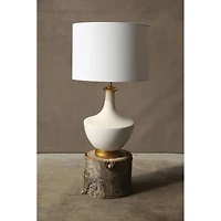 Hello Honey® 27" White & Gold Ceramic Table Lamp
