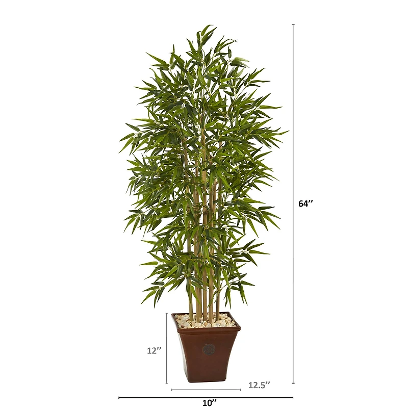 5.5ft. Bamboo Tree in Brown Planter