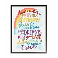 Stupell Industries Somewhere Over the Rainbow With Rainbow in Frame Wall Art