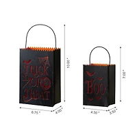 Glitzhome® Halloween Trick or Treat Metal Bucket Set