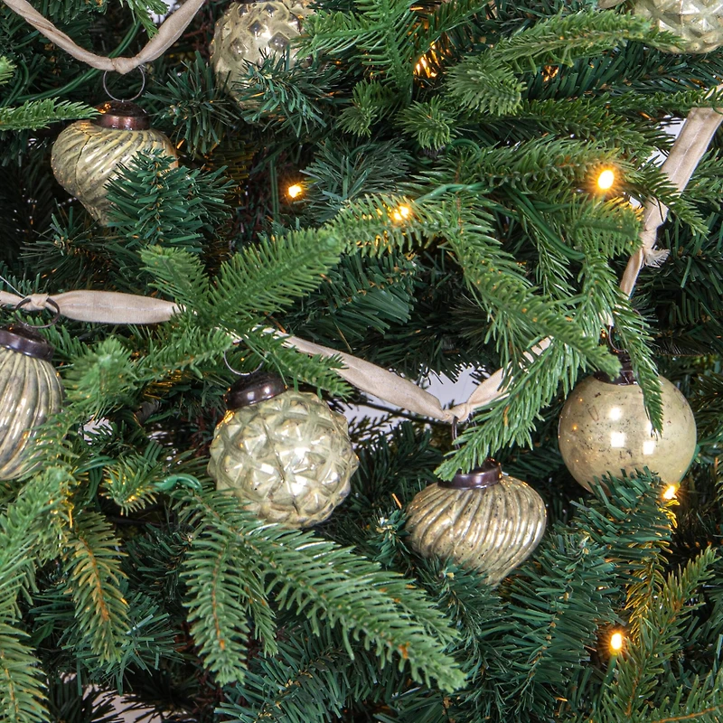 Hello Honey® 6ft. Cream Embossed Mercury Glass Ball Ornament Garland