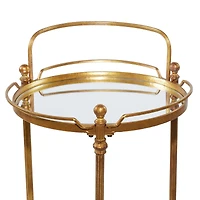 Brass Iron Bar Cart, 31" x 19" x 18"