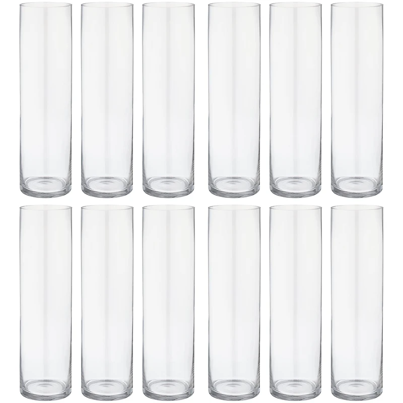 12 Pack: 14" Cylinder Glass Vase by Ashland™