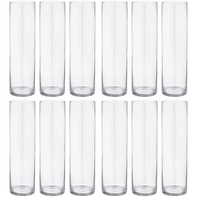 12 Pack: 14" Cylinder Glass Vase by Ashland™