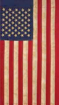 40" Embroidered Tea-Stained Patriotic USA House Flag
