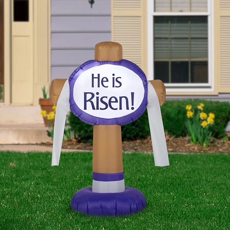 3.5ft. Airblown® Inflatable Easter He is Risen Sign