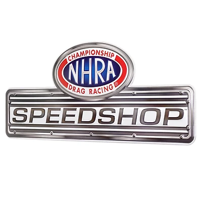 NHRA® Speed Shop Embossed Shaped Metal Wall Sign