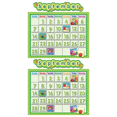 Teacher Created Resources 24" x 18" Polka Dot School Calendar Bulletin Board, 2 Pack