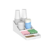 Mind Reader White 7-Compartment Coffee Condiment Storage Organizer
