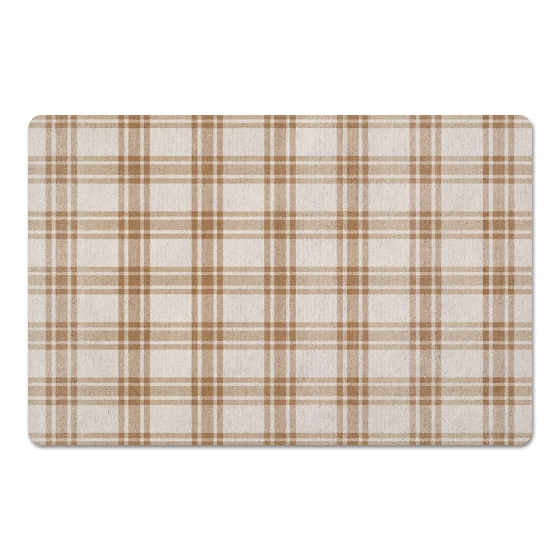 Orange Plaid Floor Mat