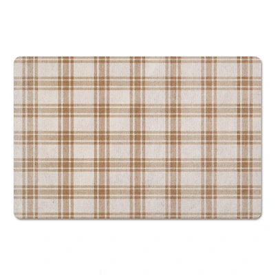 Orange Plaid Floor Mat