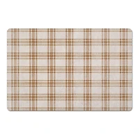 Orange Plaid Floor Mat