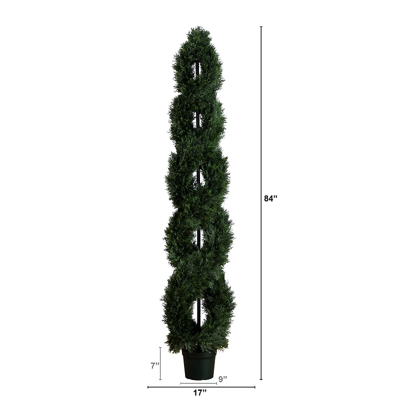 7ft. UV-Resistant Double Pond Cypress Spiral Topiary