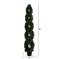 7ft. UV-Resistant Double Pond Cypress Spiral Topiary