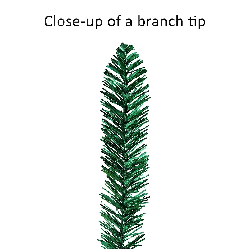 6ft. Pre-Lit Green Tinsel Artificial Christmas Tree, Clear Lights