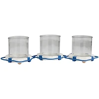 Metal Distressed 3-Linked Buoy Candle Holder with White Wood Accents