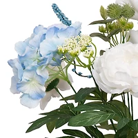 20.5" White Peony & Blue Hydrangea Mix Deluxe Bush by Ashland®