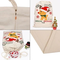 Personality Case™ 19" x 26" Baby Reindeer Delivery Christmas Cotton Sack