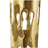 31" Gold Aluminum Drip Vase with Melting Designed Body