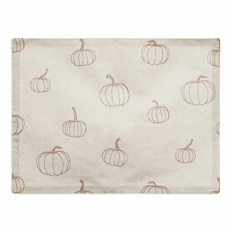 Dusty Rose Mini Pumpkin Pattern Cotton Twill Placemat