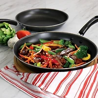 Gibson Everyday® Highberry 2-Piece Metallic Gray 12" & 10" Frying Pan Set