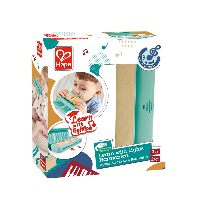 Hape Learn with Lights Teal Harmonica