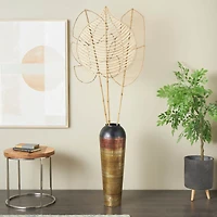 79" Brown Rattan Leaf Handmade Palm Leaf