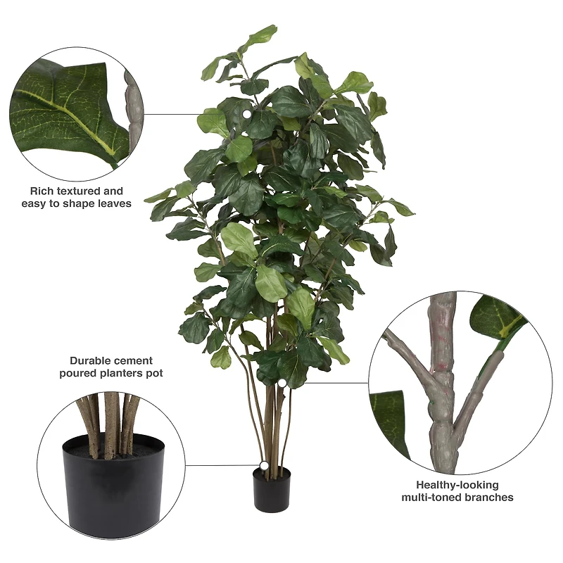 7ft. Potted Artificial Green Fiddle Tree