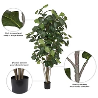 7ft. Potted Artificial Green Fiddle Tree