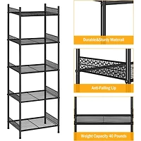 NEX™ 57" Black 5-Tier Wire Storage Organizer, 2ct.