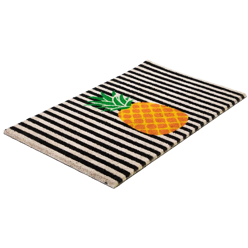 Ivory & Orange Pineapple Striped Doormat