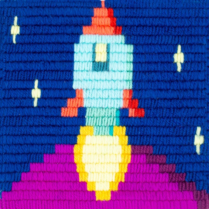 Lion Brand® Rocket Ship Paint-by-Stitches Kit