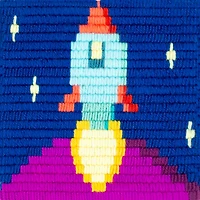 Lion Brand® Rocket Ship Paint-by-Stitches Kit