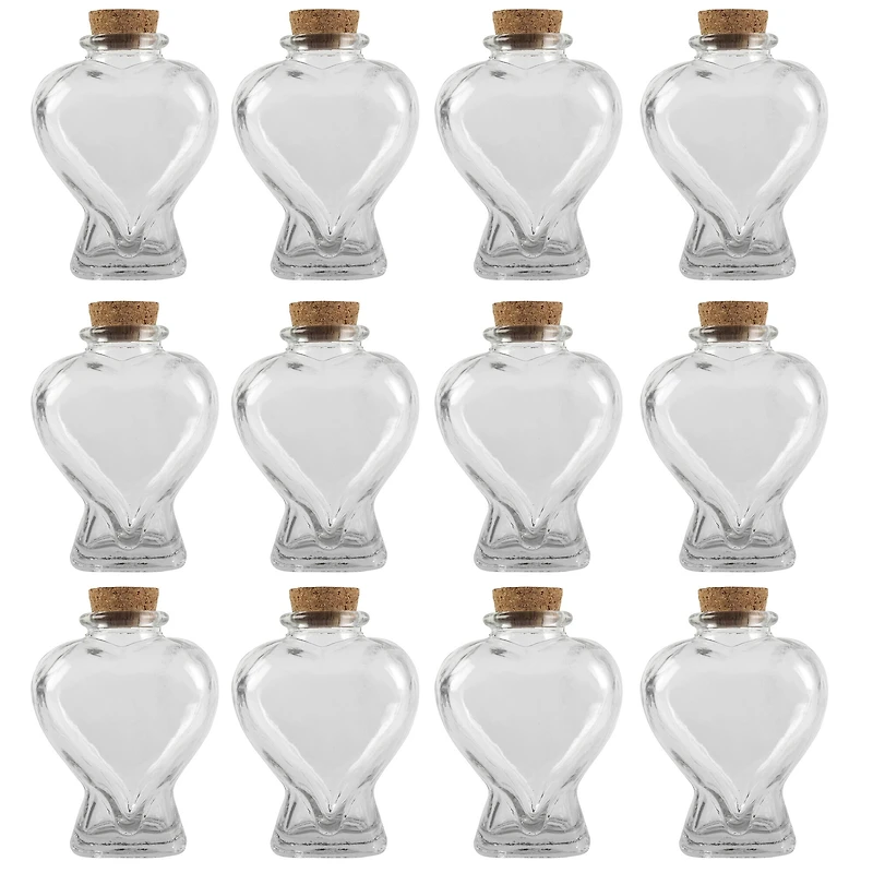 12 Pack: Heart-Shaped Glass Bottle by Ashland™