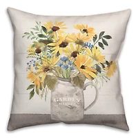 Pitcher Of Sunflower 18" x 18" Indoor/Outdoor Pillow